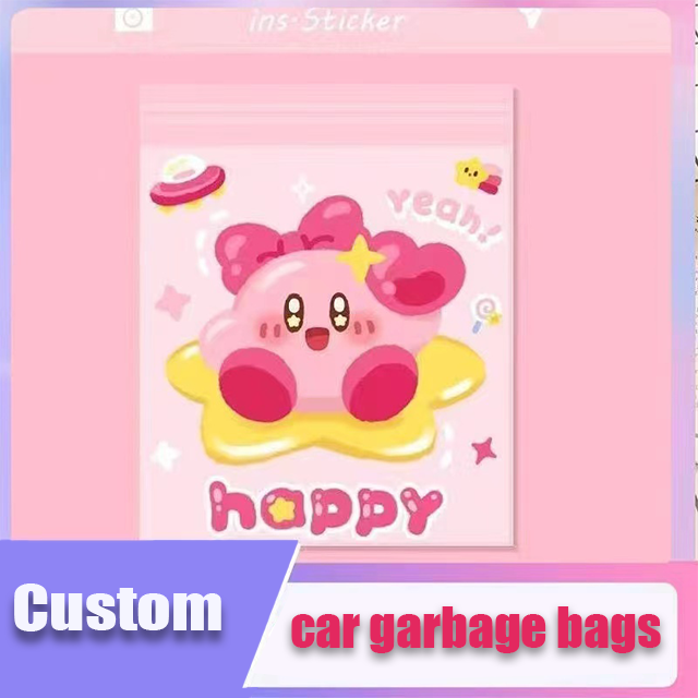 Cute Mini Paste Disposable Waterproof Car Trash Garbage Bag Foldable Vehicle Rubbish Auto Car Hanging Trash Bags For Car