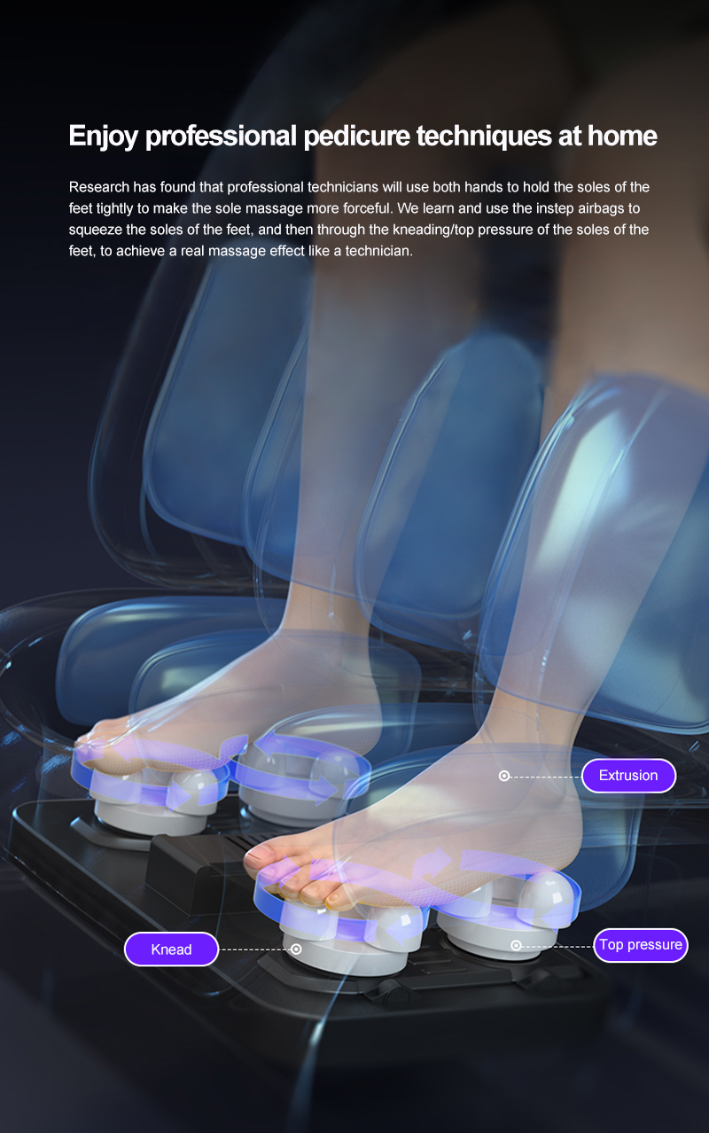 3D Whole Body AI Voice Control Massage Chair 8 foot roller massager