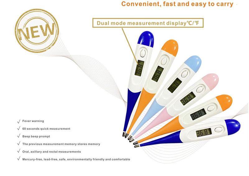 Electronic digital thermometer, soft tip