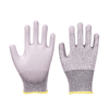 Gray Nylon Knitted PU Coated Finger Safety Work Gloves