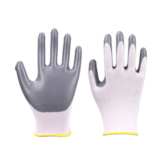 13G Polyester Shell Smooth Nitrile Coated Work Gloves 