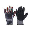 13 Gauge TPR Anti Cut HPPE Sandy Nitrile Coated Work Hand Gloves with Velcro Cuff and Padded Palm