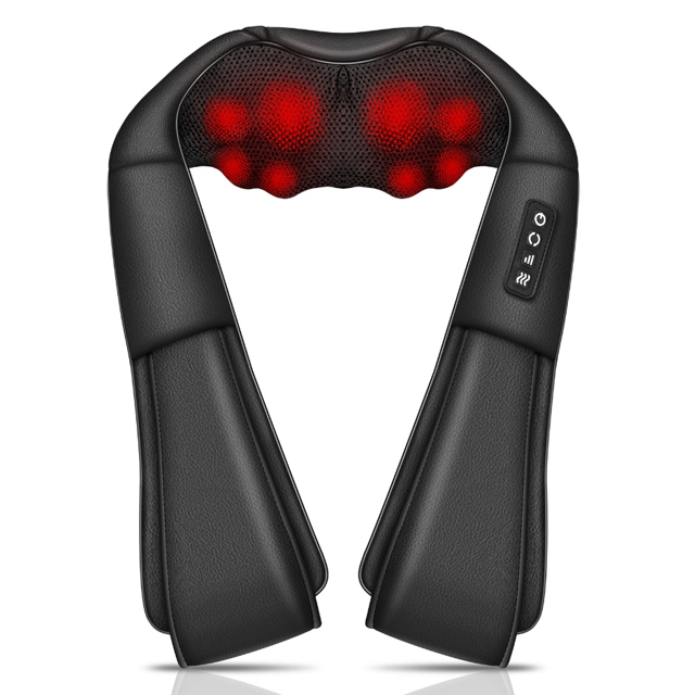 New Smart Button Control 3D Stimulate Human Kneading Heating Shiatsu Neck Massager Cervical Electric Back Shoulder Massager